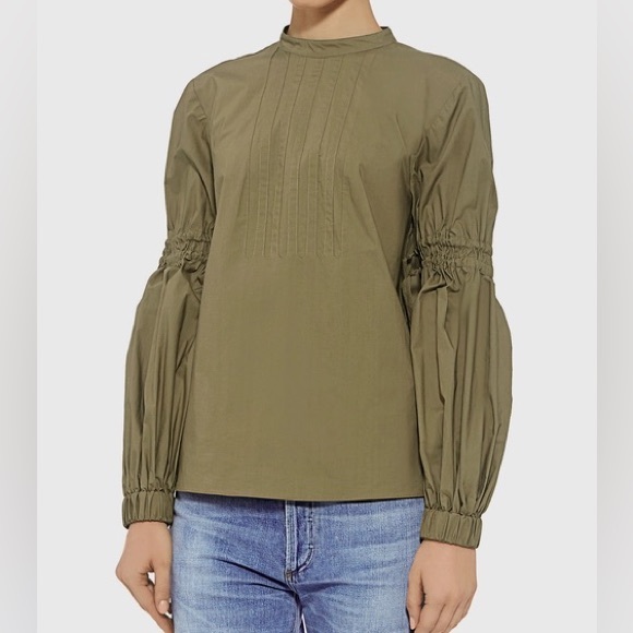 TIBI Sculpted Mock Neck Balloon Sleeve Top - Picture 3 of 9